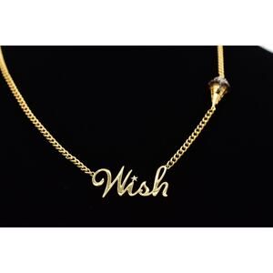 Love Kidada Disney WISH Ice Cream Cone Necklace Glitter Gold RARE Signed BinBM